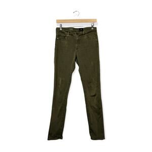 AG Adriano Goldschmied Womens Jeans Olive Green Prima Cigarette Jeans Size 27
